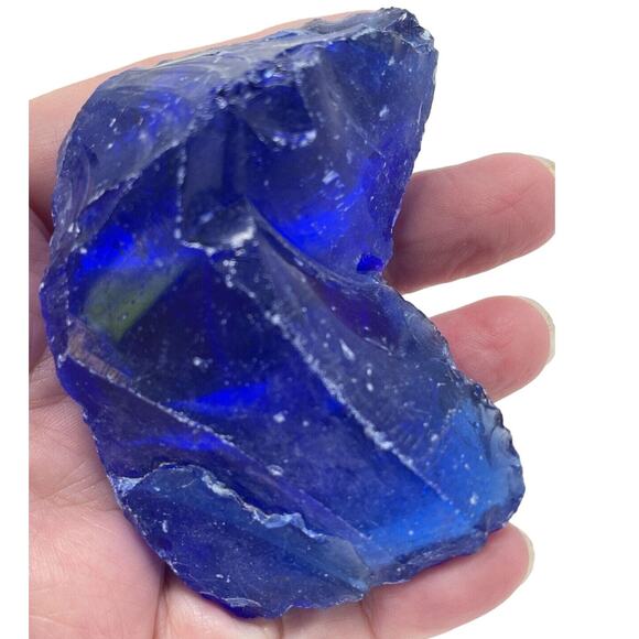 Cobalt Blue Art Glass Cullet Translucent Slag #5L134 - Picture 5 of 6